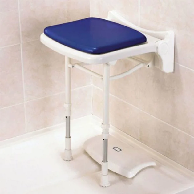 AKW 2000 Series Compact Fold-Up Shower Seat With Pad - Blue 3 AKW 2000 Series Compact Fold-Up Shower Seat With Pad - Blue