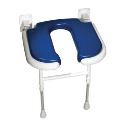 AKW 4000 Series Standard Horseshoe Fold-Up Shower Seat - Blue