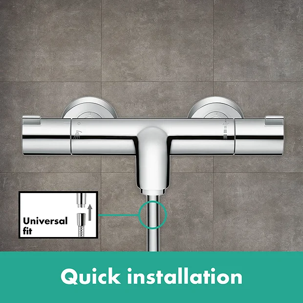 Hansgrohe Ecostat 1001 CL Thermostatic Exposed Bath Shower Mixer 3 Hansgrohe Ecostat 1001 CL Thermostatic Exposed Bath Shower Mixer