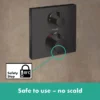 Hansgrohe Ecostat Square Thermostat 2 Function Concealed Finish Set - Matt Black