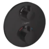 Hansgrohe Ecostat S Thermostat 2 Function Concealed Finish Set - Matt Black -Home Bathroom 15758670 l