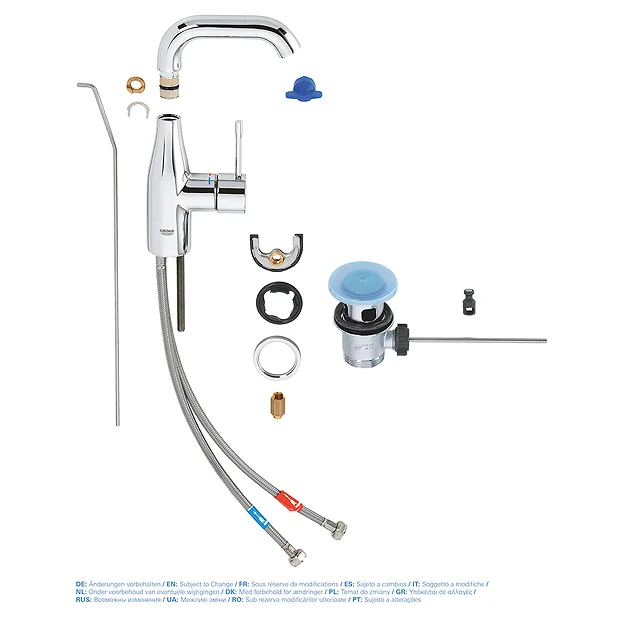 Grohe Essence M-Size Mono Basin Mixer With Pop-up Waste - Chrome 6 Grohe Essence M-Size Mono Basin Mixer With Pop-up Waste - Chrome - Image 4