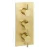 JTP Vos Brushed Brass Triple Outlet Thermostatic Concealed Shower Valve Vertical -Home Bathroom 23690abbr l