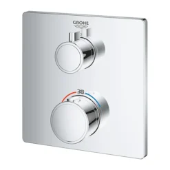 Grohe Grohtherm 1-Outlet Thermostatic Shower Mixer Trim With Shut-Off Valve -Home Bathroom 24078000 d2