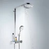 Hansgrohe Raindance Select E Showerpipe 300 With ShowerTablet Select 300 Thermostatic Shower - Chrome -Home Bathroom 27127000 d2