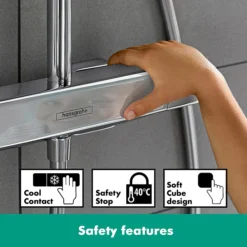 Hansgrohe Croma E Showerpipe 280 EcoSmart 9 L/min Thermostatic Shower Mixer -Home Bathroom 27660000 d2