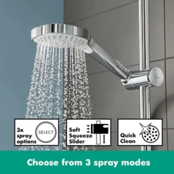 Hansgrohe Croma E Showerpipe 280 EcoSmart 9 L/min Thermostatic Shower Mixer -Home Bathroom 27660000 d3