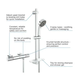 Grohe Precision Feel Thermostatic Shower Mixer 1/2" With Shower Set -Home Bathroom 34791000 d1