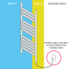 E-Diamond Electric Only Heated Towel Rail - W400mm X H720mm - Chrome - Straight -Home Bathroom 383335 d1
