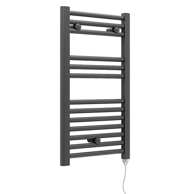 E-Diamond Electric Only Heated Towel Rail - W400mm X H720mm - Anthracite - Straight 4 E-Diamond Electric Only Heated Towel Rail - W400mm X H720mm - Anthracite - Straight - Image 2