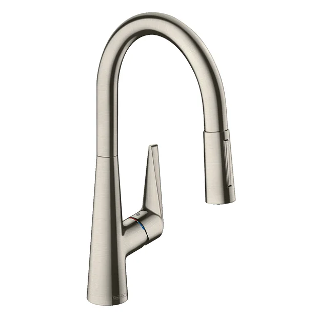 Hansgrohe Talis M51 Single Lever Kitchen Mixer 200 With Pull Out Spray - Stainless Steel 3 Hansgrohe Talis M51 Single Lever Kitchen Mixer 200 With Pull Out Spray - Stainless Steel