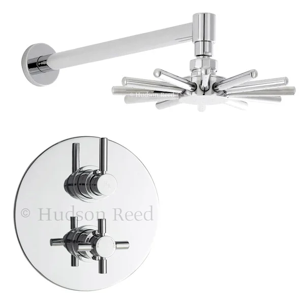 Hudson Reed - Tec Twin Concealed Thermostatic Shower Valve With Cloudburst Head 3 Hudson Reed - Tec Twin Concealed Thermostatic Shower Valve With Cloudburst Head