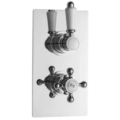 Hudson Reed Traditional Twin Concealed Thermostatic Shower Valve + Slide Rail Kit