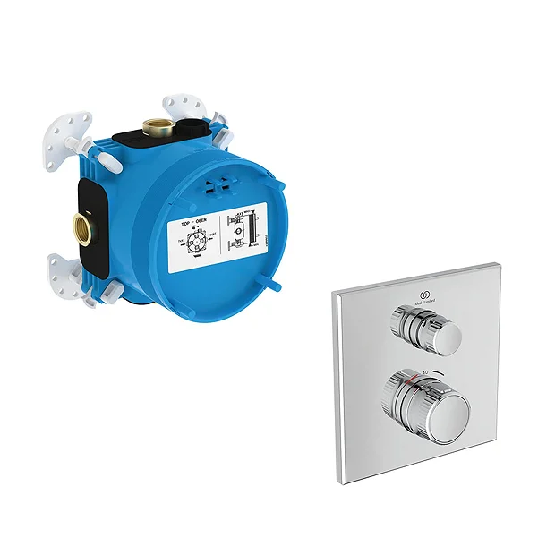 Ideal Standard Ceratherm Navigo Chrome Built-In Thermostatic 1 Outlet Square Shower Mixer + Easybox 4 Ideal Standard Ceratherm Navigo Chrome Built-In Thermostatic 1 Outlet Square Shower Mixer + Easybox - Image 2