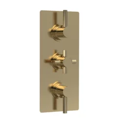 Hudson Reed Tec Pura Plus Triple Concealed Thermostatic Shower Valve - Brushed Brass