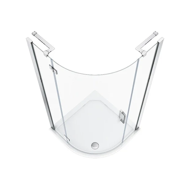 Apollo 900x900mm Frameless Single Door Quadrant Enclosure + Tray 3 Apollo 900x900mm Frameless Single Door Quadrant Enclosure + Tray