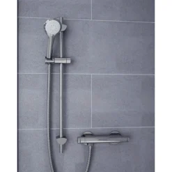 Bristan Artisan Thermostatic Surface Mounted Bar Shower Valve With Adjustable Riser -Home Bathroom ar2shxmtffc d1