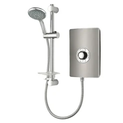 Triton - Aspirante 8.5kw Electric Shower - Brushed Steel -Home Bathroom asp08brstla1