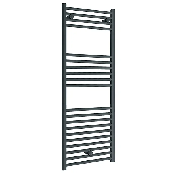 Diamond Heated Towel Rail - W600 X H1200mm - Anthracite - Straight 4 Diamond Heated Towel Rail - W600 X H1200mm - Anthracite - Straight - Image 2