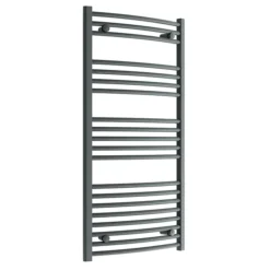 Diamond Curved Heated Towel Rail - W600 X H1200mm - Anthracite -Home Bathroom atr612c l