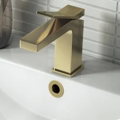 Arezzo Leva Mono Basin Mixer Tap Brushed Brass
