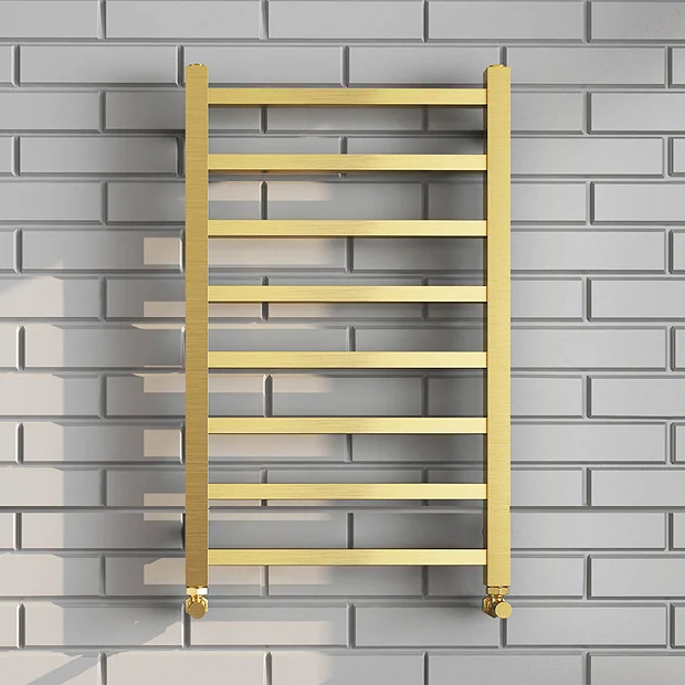 Arezzo Cube Brushed Brass 800 X 500 Heated Towel Rail 3 Arezzo Cube Brushed Brass 800 X 500 Heated Towel Rail
