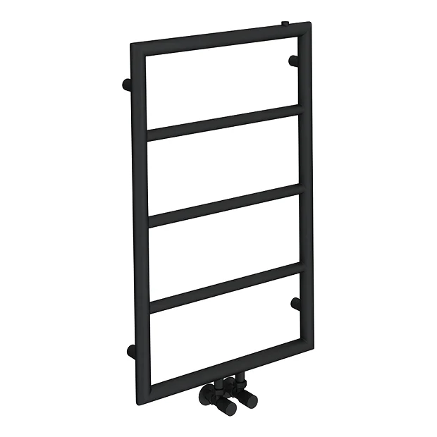Arezzo Matt Black 800 X 500 Ladder Heated Towel Rail 3 Arezzo Matt Black 800 X 500 Ladder Heated Towel Rail