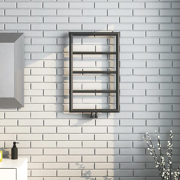 Arezzo Matt Black 800 X 500 Ladder Heated Towel Rail 5 Arezzo Matt Black 800 X 500 Ladder Heated Towel Rail - Image 3