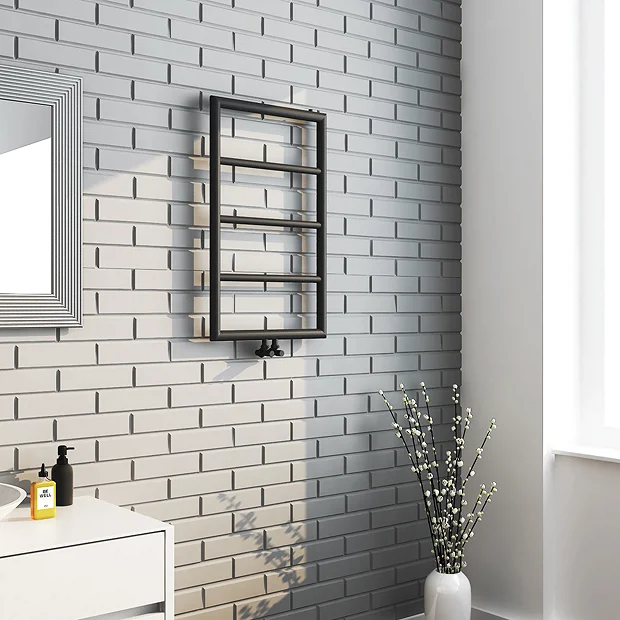 Arezzo Matt Black 800 X 500 Ladder Heated Towel Rail 6 Arezzo Matt Black 800 X 500 Ladder Heated Towel Rail - Image 4