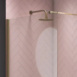 Arezzo 1700 X 800 Brushed Brass Wet Room (inc. Screen + Tray)