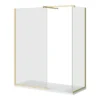 Arezzo Brushed Brass 10mm Glass 1700 X 700 Wet Room (inc. Screen, Side Panel + Tray) -Home Bathroom azbbwisp177 d4