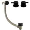 Arezzo Matt Black Deck Bath Side Valves With Freeflow Bath Filler -Home Bathroom azblksvpack detail1