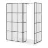 Arezzo 1700 X 800 Matt Black Grid Wet Room (Main Screen Incl. Hinged Return, Side Panel + Tray) -Home Bathroom azmbg03r detail01