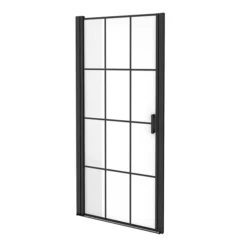 Arezzo 800mm Matt Black Grid Frameless Pivot Shower Door + Tray For Recess 12 Arezzo 800mm Matt Black Grid Frameless Pivot Shower Door + Tray For Recess -Home Bathroom azmbpd85 nd1