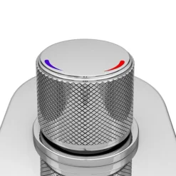 Arezzo Chrome Industrial Style Push Button Shower Valve With Diverter, Handset, Fixed Shower Head + 4 Body Jets -Home Bathroom azpb03rchpk d2