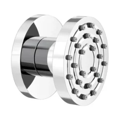 Arezzo Chrome Industrial Style Push Button Shower Valve With Diverter, Handset, Fixed Shower Head + 4 Body Jets -Home Bathroom azpb03rchpk d4