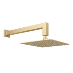 Arezzo Square Brushed Brass Push-Button Shower With Handset + 200mm Rainfall Shower Head 8 Arezzo Square Brushed Brass Push-Button Shower With Handset + 200mm Rainfall Shower Head -Home Bathroom azpb2sbbpk d1
