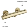 Arezzo Brushed Brass Round Thermostatic Bar Shower Valve -Home Bathroom azrdbbnd4