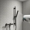Arezzo Matt Black Round Thermostatic Bar Shower Valve 2 Arezzo Matt Black Round Thermostatic Bar Shower Valve -Home Bathroom azrdbbv d2