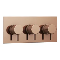 Arezzo Rose Gold Round Modern Triple Concealed Shower Valve -Home Bathroom azrgtsvnd1