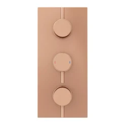 Arezzo Rose Gold Round Modern Triple Concealed Shower Valve -Home Bathroom azrgtsvnd3