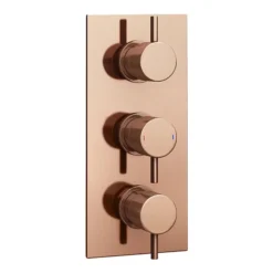Arezzo Rose Gold Round Modern Triple Concealed Shower Valve -Home Bathroom azrgtsvnl