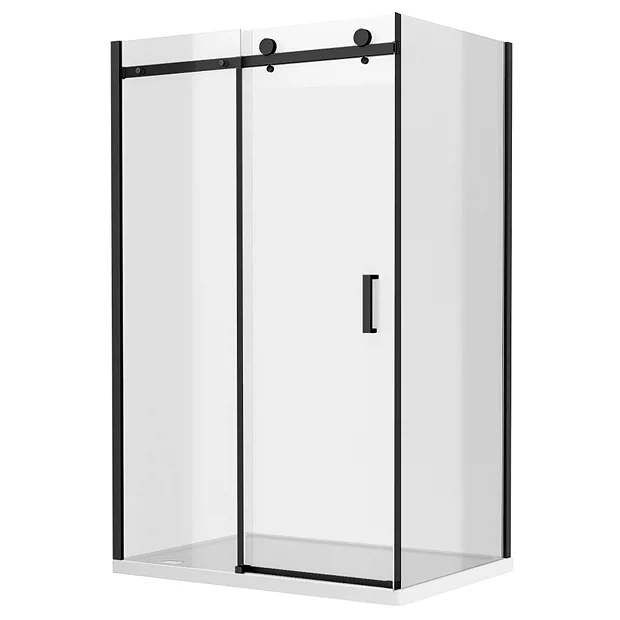 Arezzo Matt Black 1000 X 800 Frameless Sliding Door Shower Enclosure 3 Arezzo Matt Black 1000 X 800 Frameless Sliding Door Shower Enclosure