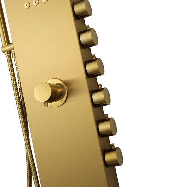 Arezzo Shower Tower Panel - Brushed Brass (Thermostatic) 7 Arezzo Shower Tower Panel - Brushed Brass (Thermostatic) - Image 5