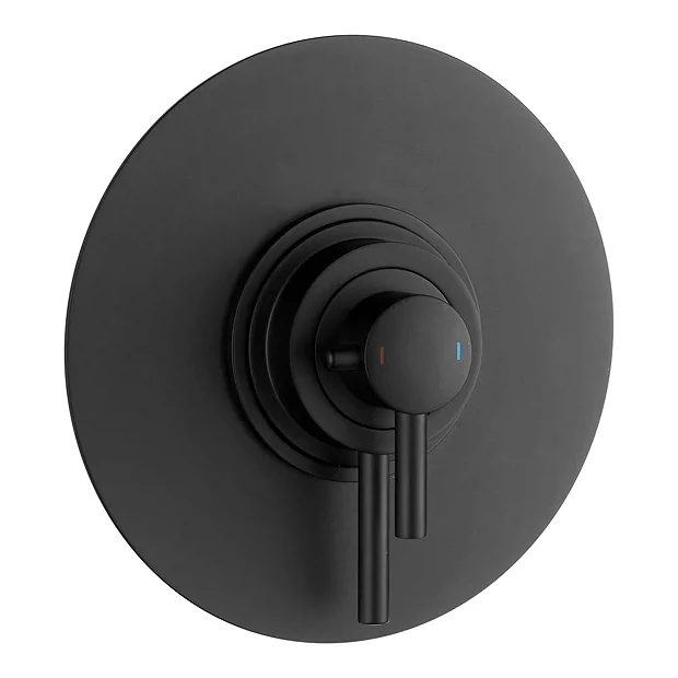 Arezzo Matt Black Round Concealed Dual Thermostatic Valve W. 200mm Shower Head 5 Arezzo Matt Black Round Concealed Dual Thermostatic Valve W. 200mm Shower Head - Image 3