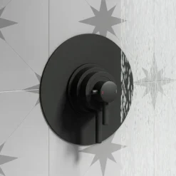 Arezzo Matt Black Round Concealed Dual Thermostatic Valve W. 200mm Shower Head 9 Arezzo Matt Black Round Concealed Dual Thermostatic Valve W. 200mm Shower Head -Home Bathroom azsv4mbpk d2