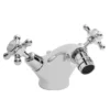 Bayswater White Crosshead Domed Collar Mono Bidet Mixer + Pop-Up Waste -Home Bathroom bayt208 l