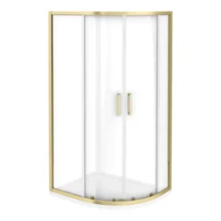 Toreno Brushed Brass 900 X 760mm Offset Quadrant Shower Enclosure Without Tray -Home Bathroom bb976q2d d1