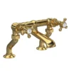 Hudson Reed Brushed Brass Topaz Crosshead Deck Mounted Bath Filler -Home Bathroom bc803hx l