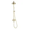 Crosswater Belgravia Unlacquered Brass Thermostatic Shower Valve With 8" Fixed Head, Slider Rail & Handset -Home Bathroom bel sliderq l